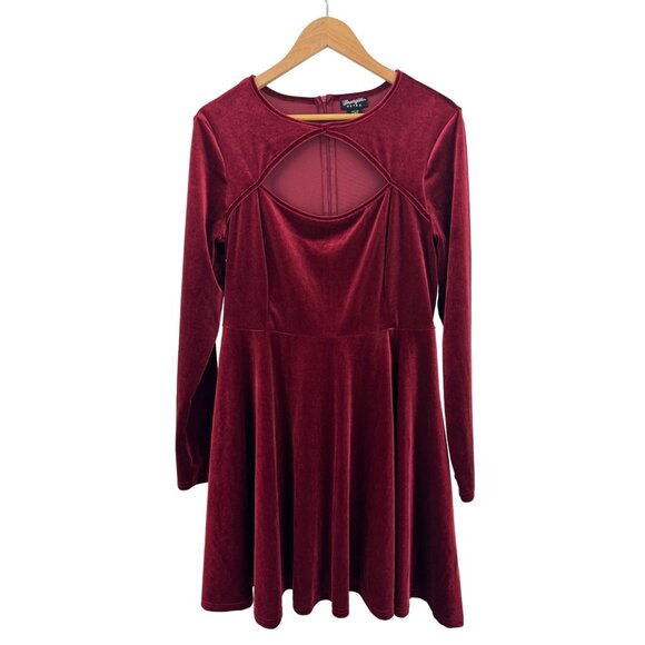 Size Large WRANGLER RETRO CUTOUT VELVET FIT & FLARE‎ DRESS Cowgirl Westerncore - Picture 2 of 4